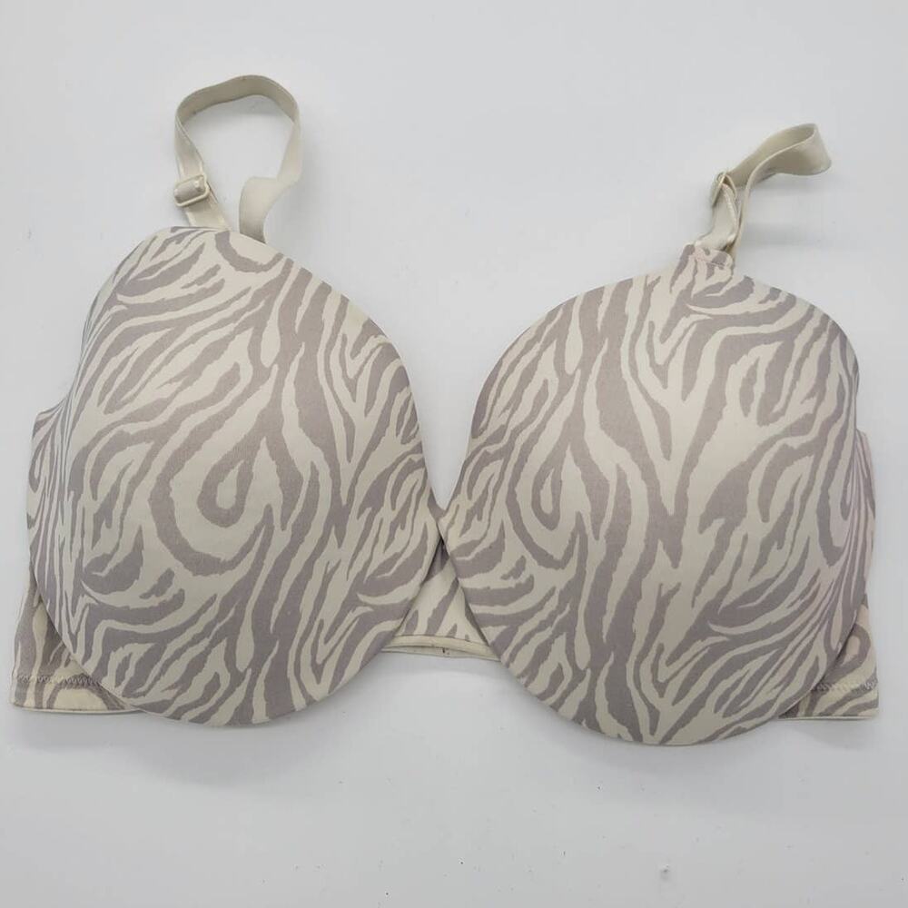 Warner's T-Shirt Bra Cream‎ This Is Not A Bra animal print Underwire Size 38D
